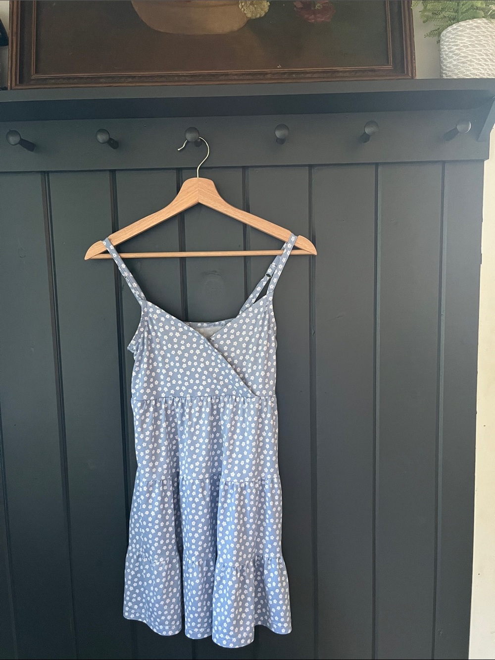 Hollister Light Blue Floral Tiered Sundress size XS